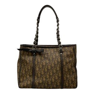 Christian Dior DIOR/ChristianDior Romantic/Trotter Tote Bag Dark Brown Brown
